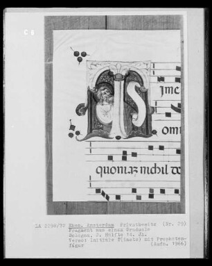 Fragment aus einem Graduale, Initiale T mit Prophetenfigur