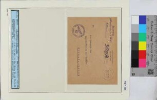 Dienstbrief, Schiffsname/Landeinheit: 7. Minensuchflottille M 206, Feldpostnr. 38787; Frankatur, Mi.-Nr.: [Keine]; Poststempel: 05.3.42.-19; Nebenstempel: Dienststelle Feldpost-Nr. M 38787