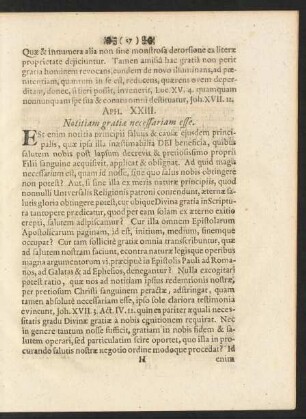 Aph. XXIII. Notitiam gratiae necessariam esse