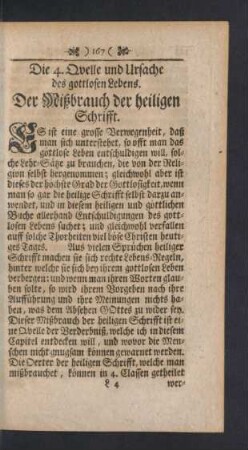 Die 4. Quelle. Der Mißbrauch der heiligen Schrifft
