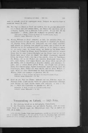 Versammlung zu Lübeck. - 1425 Febr.