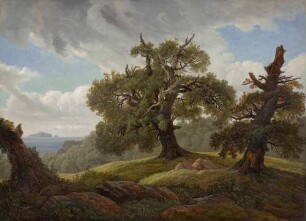 Erinnerung an eine bewaldete Insel der Ostsee (Eichen am Meer)