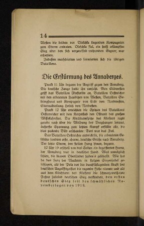 Die Erstürmung des Annaberges.