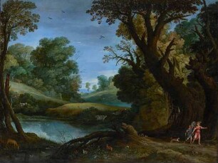 Waldlandschaft mit Tobias und dem Engel