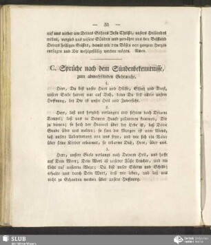 C. Sprüche nach dem Sündenbekenntnisse, zum abwechselnden Gebrauche