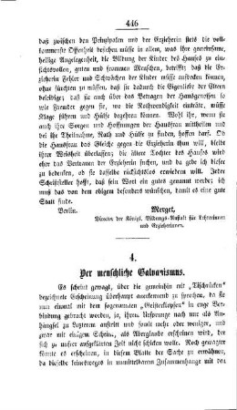 Der menschliche Galvanismus