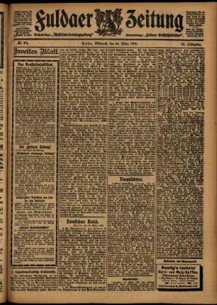 Zweite Ausgabe vom Mittwoch, den 29. März 1905.