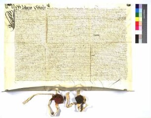 Original-Kaufbrief über den Ankauf des Haissenberger Hofes von Seiten des Stifts Ellwangen