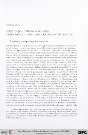 24: Decydująca dekada (1881-1890) : okres monachijski Jana Bołoza Antoniewicza