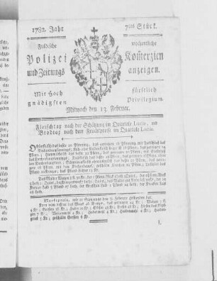 7tes Stück., Ausgabe vom 13. Februar 1782
