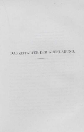 Das Zeitalter der Aufklärung.
