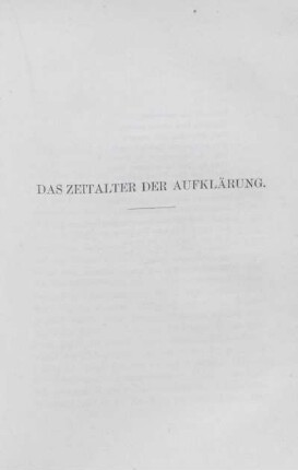 Das Zeitalter der Aufklärung.
