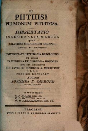 De phthisi pulmonum pituitosa : diss. inaug. med.