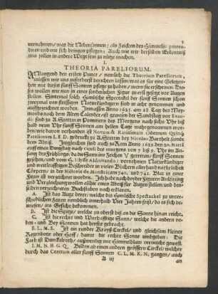 I. Theoria Pareliorum.