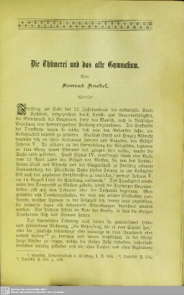 Die Thümerei und das alte Gymnasium