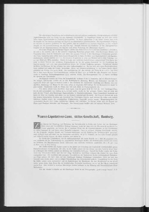 Waaren-Liquidations-Casse, Aktien-Gesellschaft, Hamburg.
