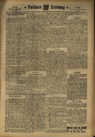 Zweite Ausgabe vom Freitag, den 04. August 1911.