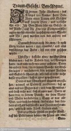 Traum-Geschicht/ Ben-Adams.