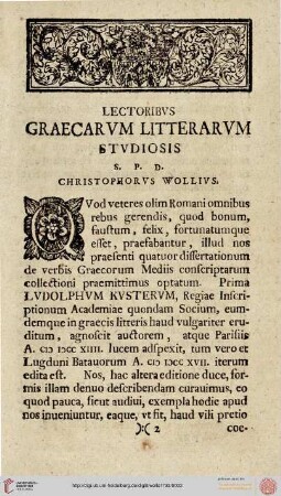 Lectoribus graecarum litterarum studiosis