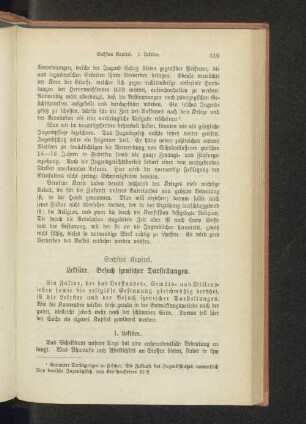 Sechstes Kapitel. Lektüre. Besuch szenischer Darstellungen.