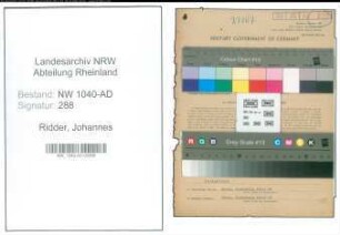 Entnazifizierung Johannes Ridder , geb. 07.10.1884 (Stadtdirektor)