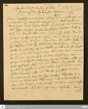 Brief von August Hermann Francke an Heinrich Rincke.