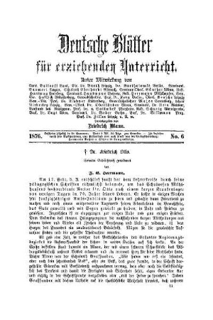 Dr. Friedrich Otto : Nachruf
