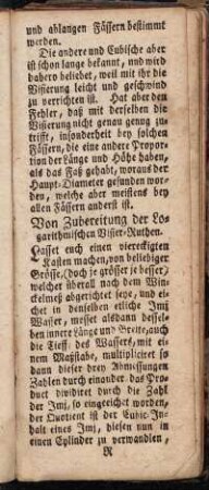 Von der Zubereitung der Logarithmischen Visier-Ruthen