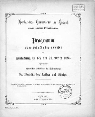 1: Statistische Rückblicke auf die Geschichte des Gymnasiums