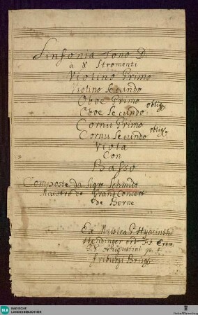 Symphonies - Don Mus.Ms. 1745 : D