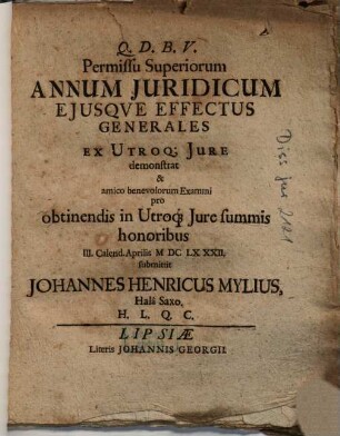 Annum Iuridicum Eiusque Effectus Generales