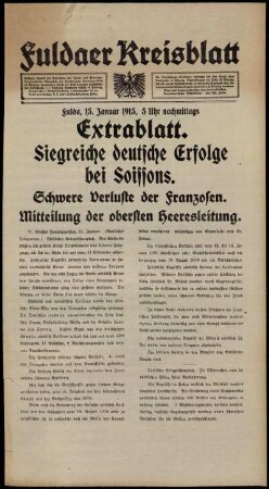 Zweite Ausgabe vom Freitag, den 15. Januar 1915.