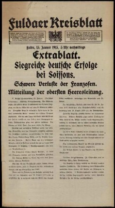 Zweite Ausgabe vom Freitag, den 15. Januar 1915.