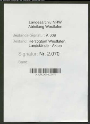 Register der Personenschatzung in der Stadt Volkmarsen