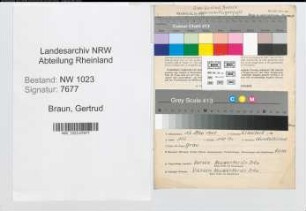 Entnazifizierung Gertrud Braun , geb. 13.05.1908 (Kauffrau)