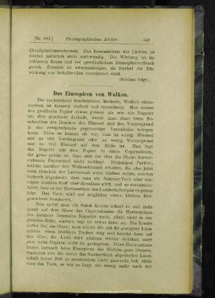 Das Eincopiren von Wolken