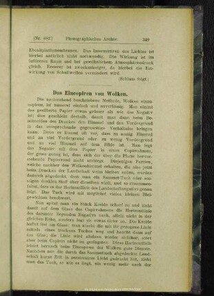 Das Eincopiren von Wolken