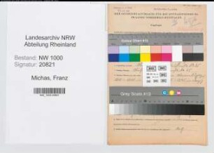 Entnazifizierung Franz Michas, geb. 27.09.1907 (Bahnbeamter)