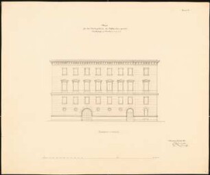 Schlesische Generallandschaft, Breslau: Aufriss der Hauptfassade, Maßstabsleiste