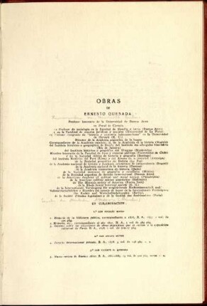 Bibliographie Ernesto Quesada