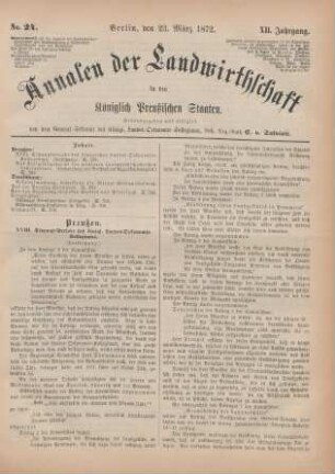 No. 24. Berlin, den 23. März 1872. XII. Jahrgang.