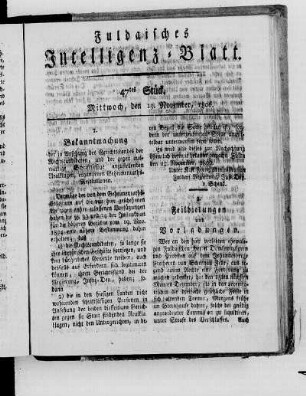 47tes Stück, Ausgabe vom 19. November 1806