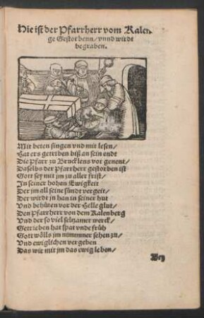 Hie ist der Pfarrherr vom Kalen[ber]ge Gestorbenn/ unnd wirdt begraben.