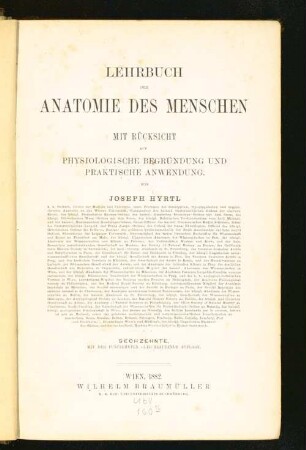 Lehrbuch der Anatomie des Menschen : mit Rücksicht auf Physiologische Begründung und praktische Anwendung