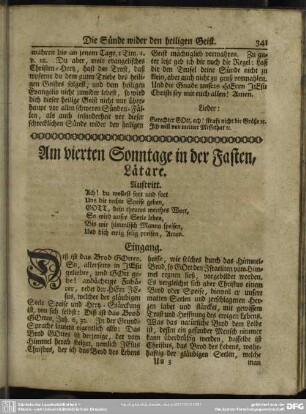 Am vierten Sonntage in der Fasten, Laetare