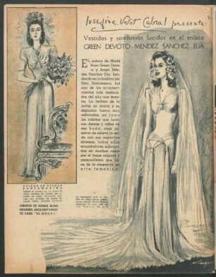 Josefina Vivot Cabral presenta: Vestidos y sombreros lucidos en la enlace Green Devoto - Méndez Sánchez Elía