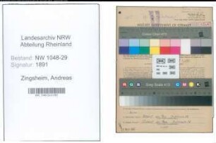 Entnazifizierung Andreas Zingsheim , geb. 18.12.1891 (Beamter)