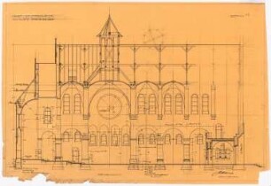 Dekanatskirche, Clerf (Clervaux): Längsschnitt (1:50)