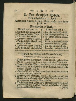 II. Der Teutschen Schule.
