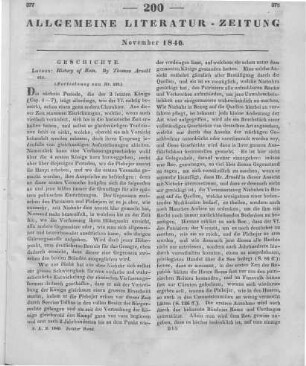 Arnold, T.: History of Rome. Vol. 1. Early history to the burning of Rome by the Gauls. London: 1838 (Fortsetzung von Nr. 199.)